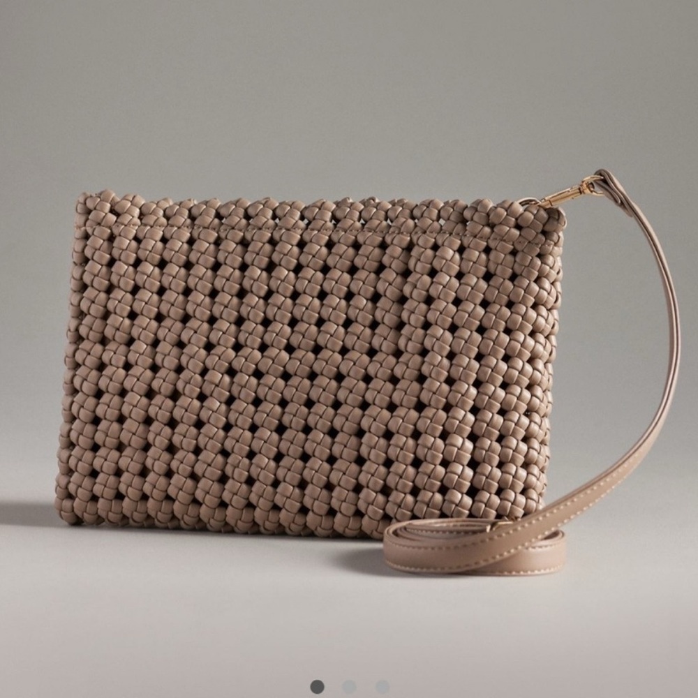 NWT Anthropologie The Kalani Woven Knot Clutch: Faux Leather Edition